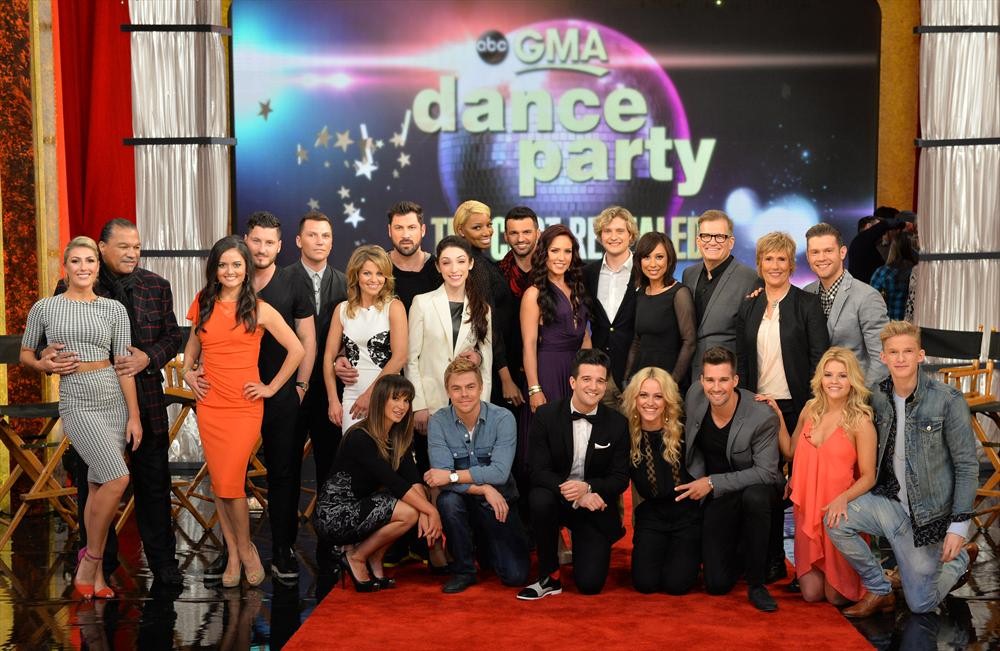 STANDING: EMMA SLATER, BILLY DEE WILLIAMS, DANICA MCKELLAR, VALENTIN CHMERKOVSKIY, SEAN AVERY, CANDACE CAMERON BURE, MAKSIM CHMERKOVSKIY, MERYL DAVIS, NENE LEAKES, TONY DOVOLANI, SHARNA BURGESS, CHARLIE WHITE, CHERYL BURKE, DREW CAREY, DIANA NYAD, HENRY BYALIKOV; SITTING: KARINA SMIRNOFF, DEREK HOUGH, MARK BALLAS, PETA MURGATROYD, JAMES MASLOW, WITNEY CARSON, CODY SIMPSON