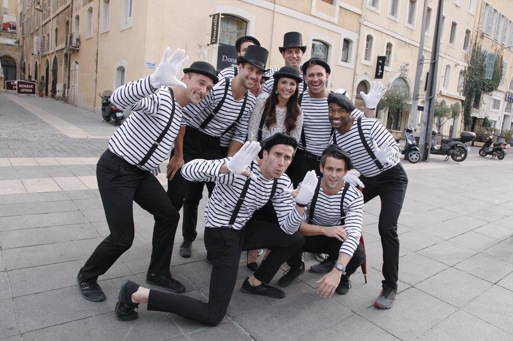 CHRIS, ANDREW (OBSCURED), MARCUS, DYLAN (OBSCURED), ANDI DORFMAN, JJ, PATRICK, CODY, NICK V., MARQUEL
